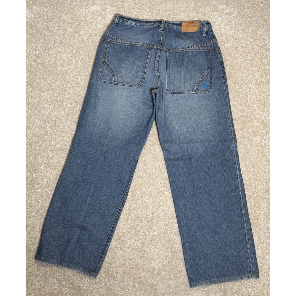 Rocawear Jeans Mens Size 34 Blue Denim Baggy Fit Hip Hop Streetwear Skater 90's - Picture 8 of 8